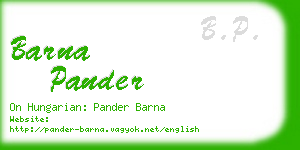 barna pander business card